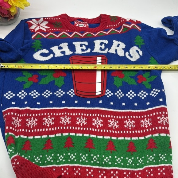 Hybrid Holiday Sweater Cheers Ugly Christmas Sweater Cup Holder Size M - Picture 7 of 8